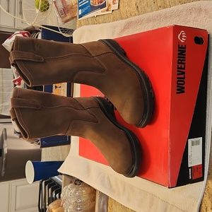 Wolverine Womens Wellington W04707 Steel Toe Brown Leather 10" Work Boot Size 7M